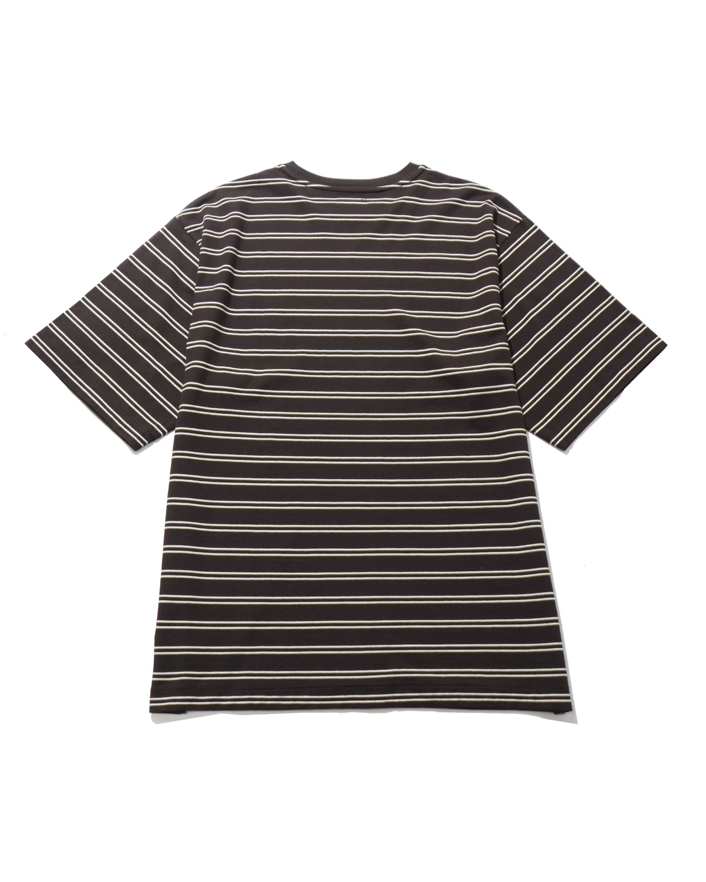 Hard Twisted Stripe Jersey Half-sleeve Tee  BROWN WIDE STRIPE