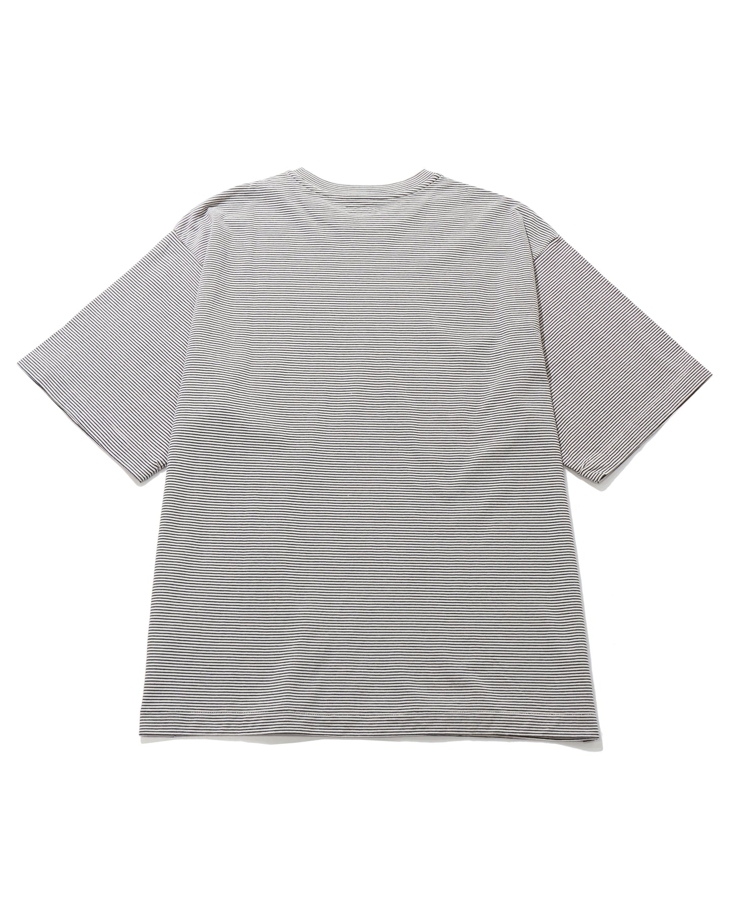 Hard Twisted Stripe Jersey Half-sleeve Tee  BLACK PIN STRIPE
