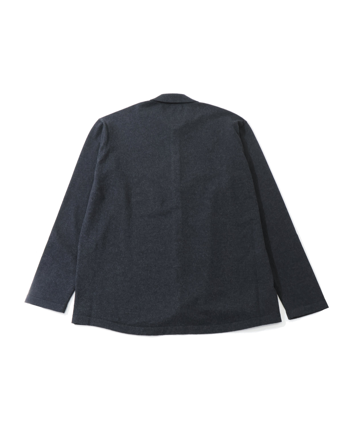 HIGH TWIST WOOL KNIT SHIRT CARDIGAN CHARCOAL