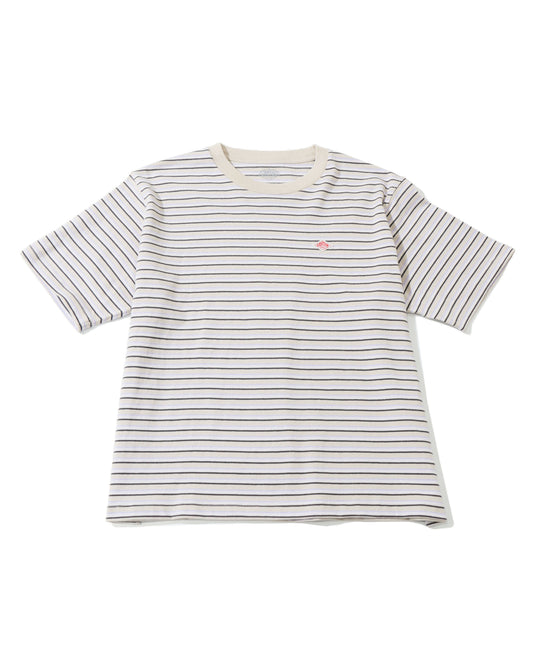 W's コットンジャージショートTシャツ ストライプ