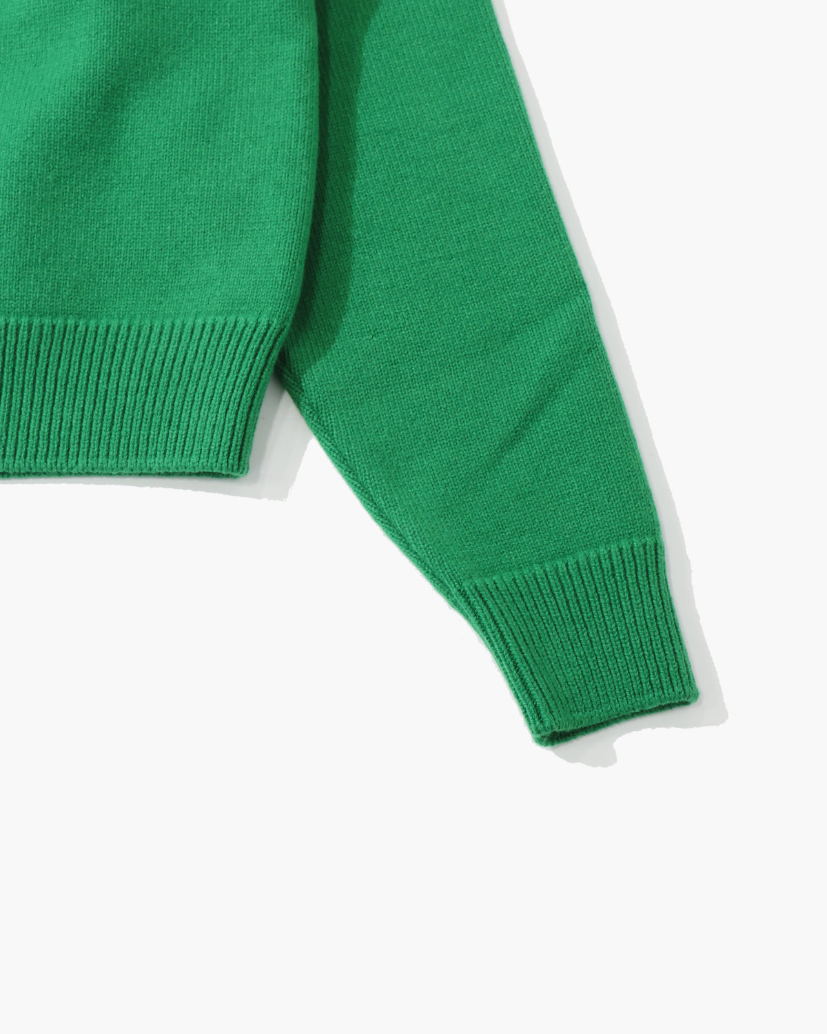 SUPER FINE WOOL KNIT SHIRT CARDIGAN GREEN