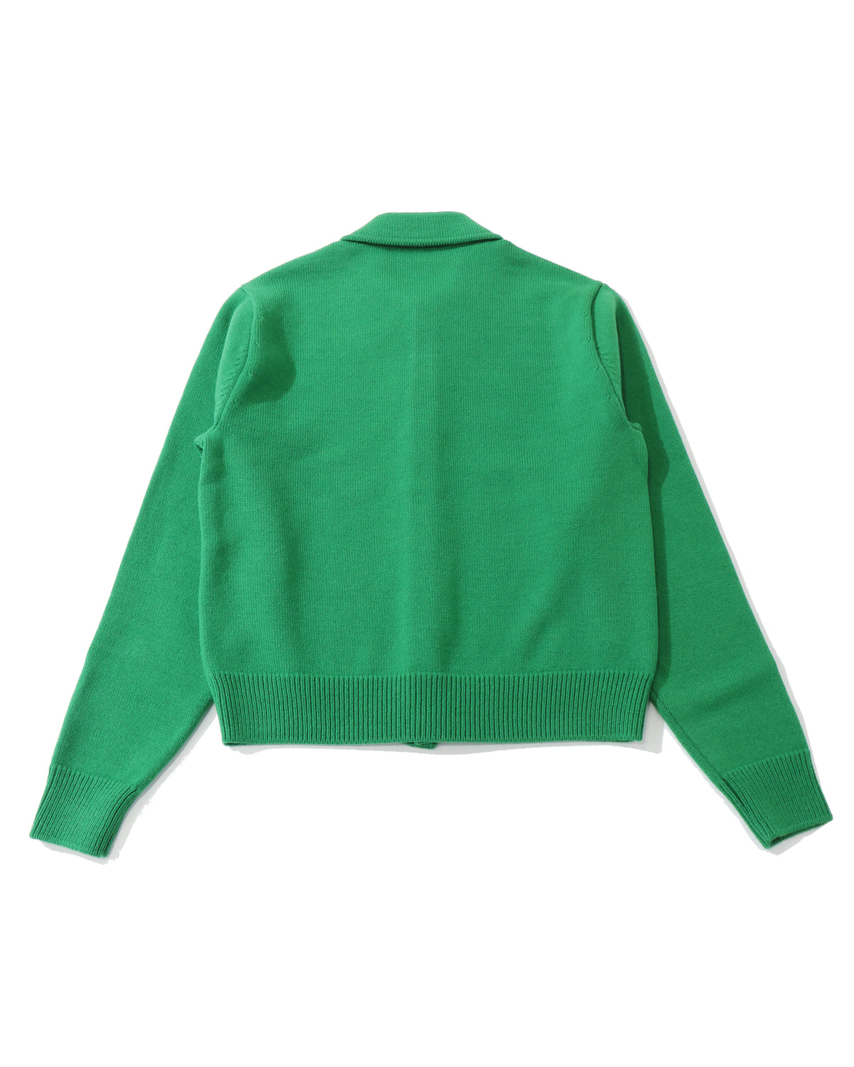 SUPER FINE WOOL KNIT SHIRT CARDIGAN GREEN