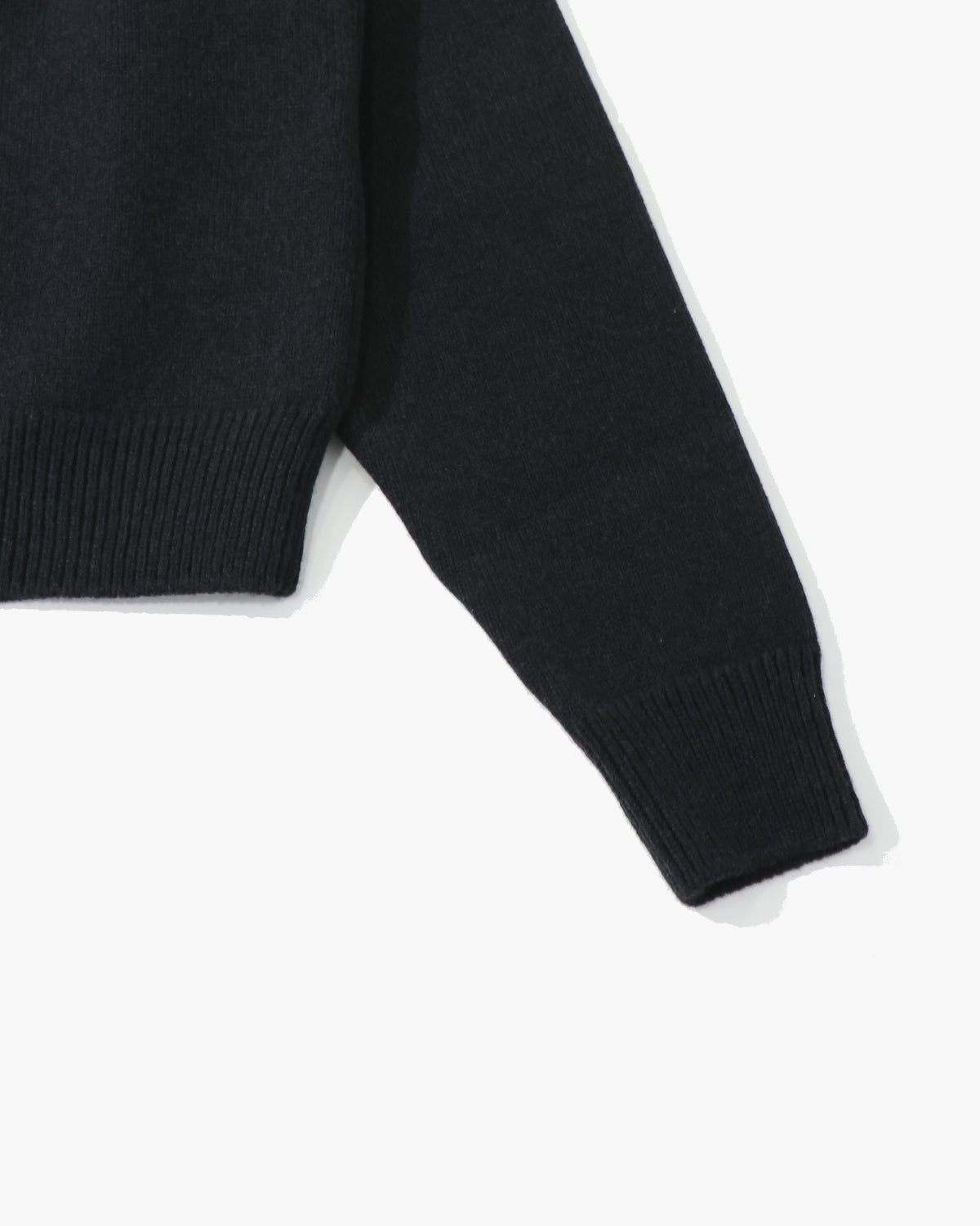 SUPER FINE WOOL KNIT SHIRT CARDIGAN TOP BLACK