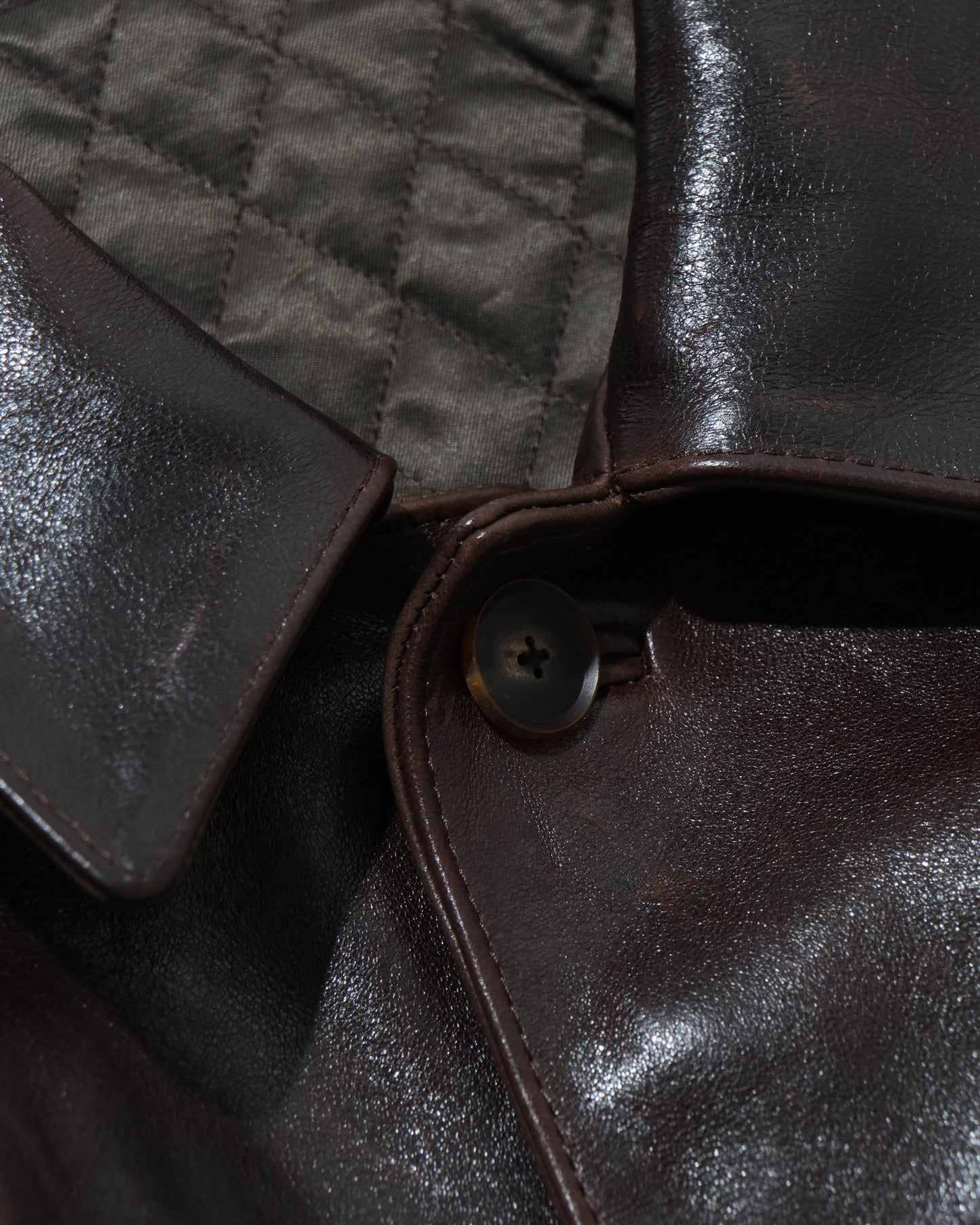 HEAVY LAMB LEATHER BLOUSON DARK BROWN
