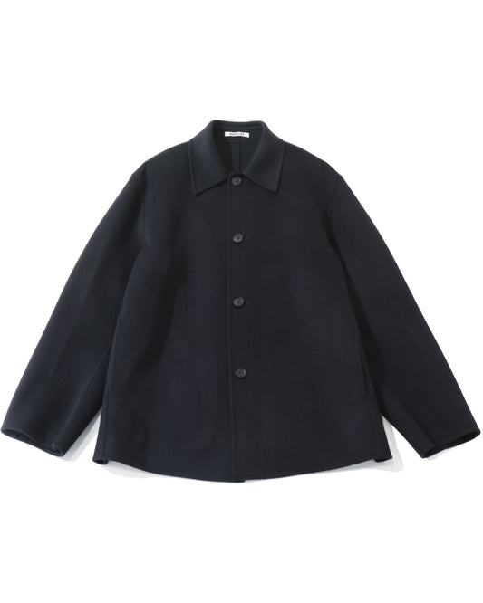 SUPER FINE WOOL MELTON HAND SEWN BLOUSON BLACK