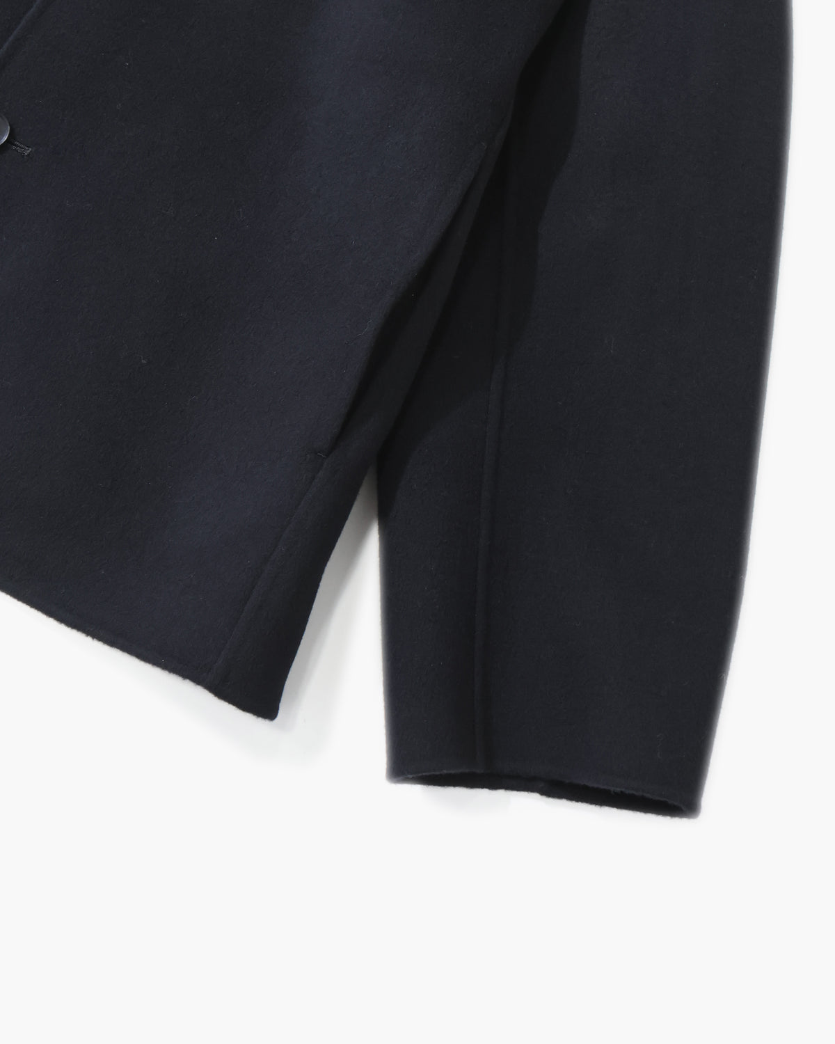 SUPER FINE WOOL MELTON HAND SEWN BLOUSON BLACK