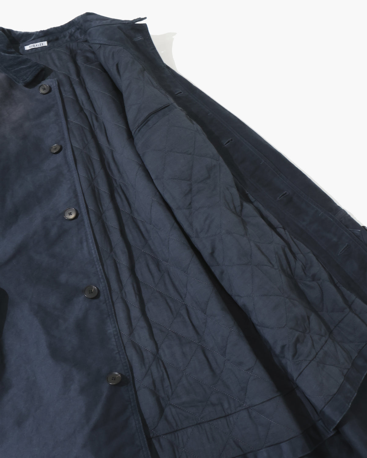 GARMENT-DYED ORGANIC COTTON HEAVY MOLESKIN COAT FADED BLACK
