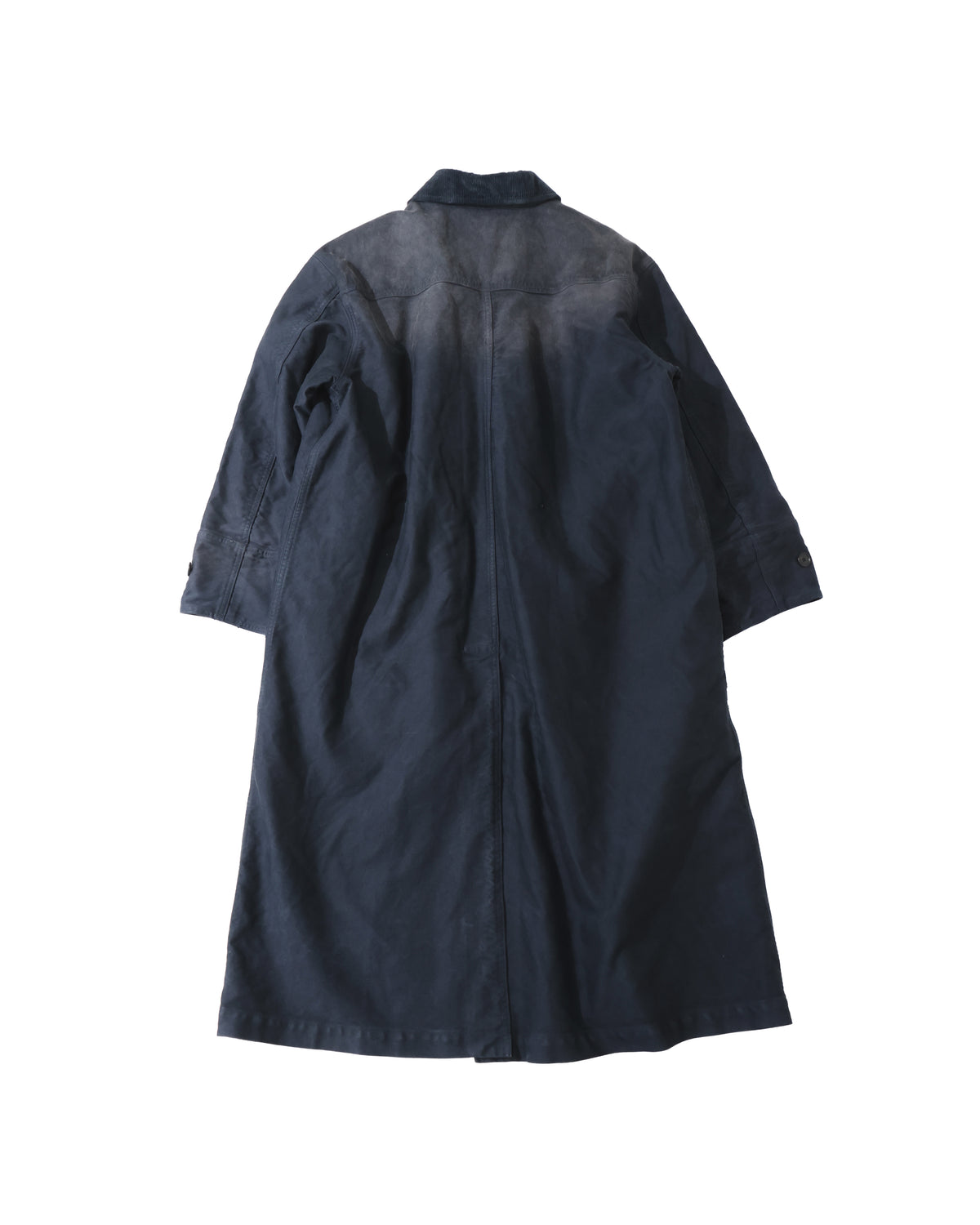 GARMENT-DYED ORGANIC COTTON HEAVY MOLESKIN COAT FADED BLACK