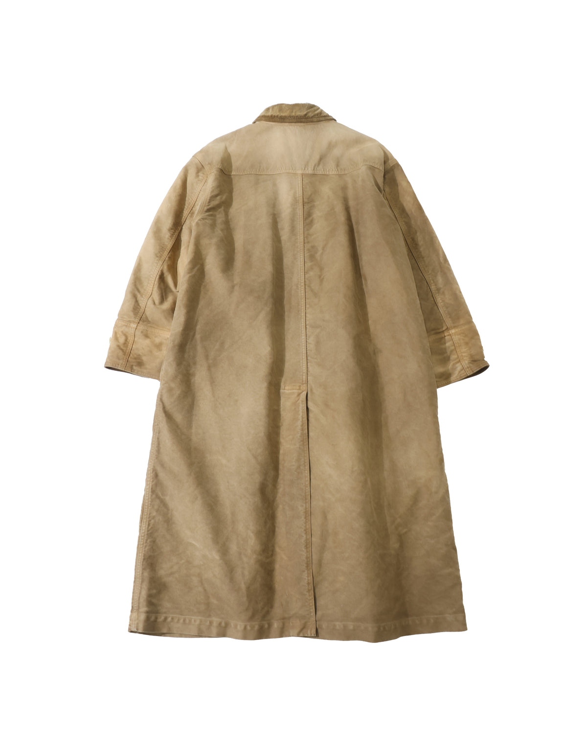 GARMENT-DYED ORGANIC COTTON HEAVY MOLESKIN COAT FADED BROWN