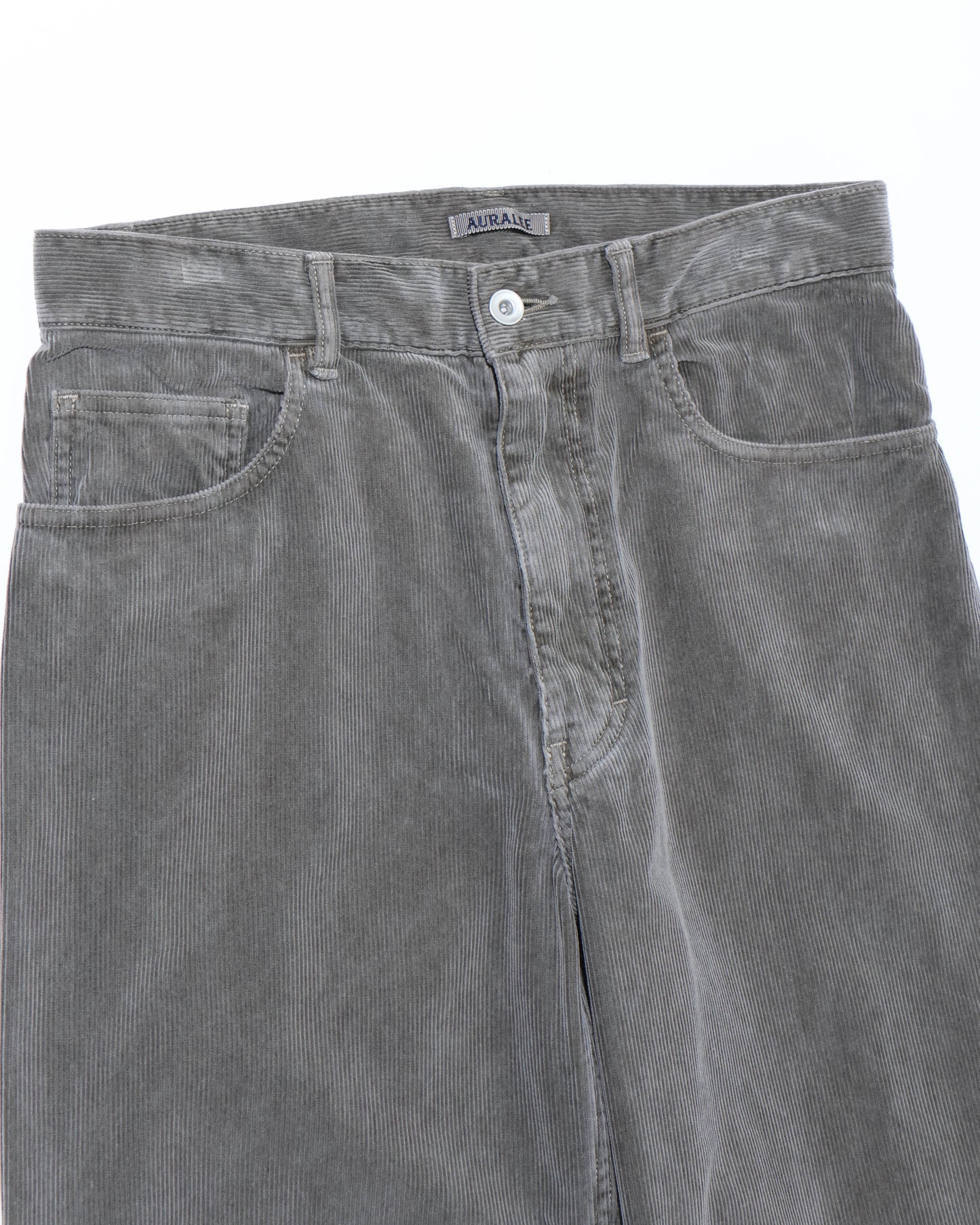 PIGMENT DYED FINX CORDUROY WIDE 5P PANTS OLIVE BROWN
