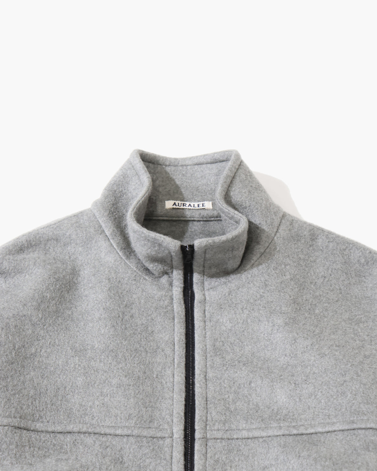 PURE SILK COMFORT FLEECE ZIP BLOUSON TOP GRAY