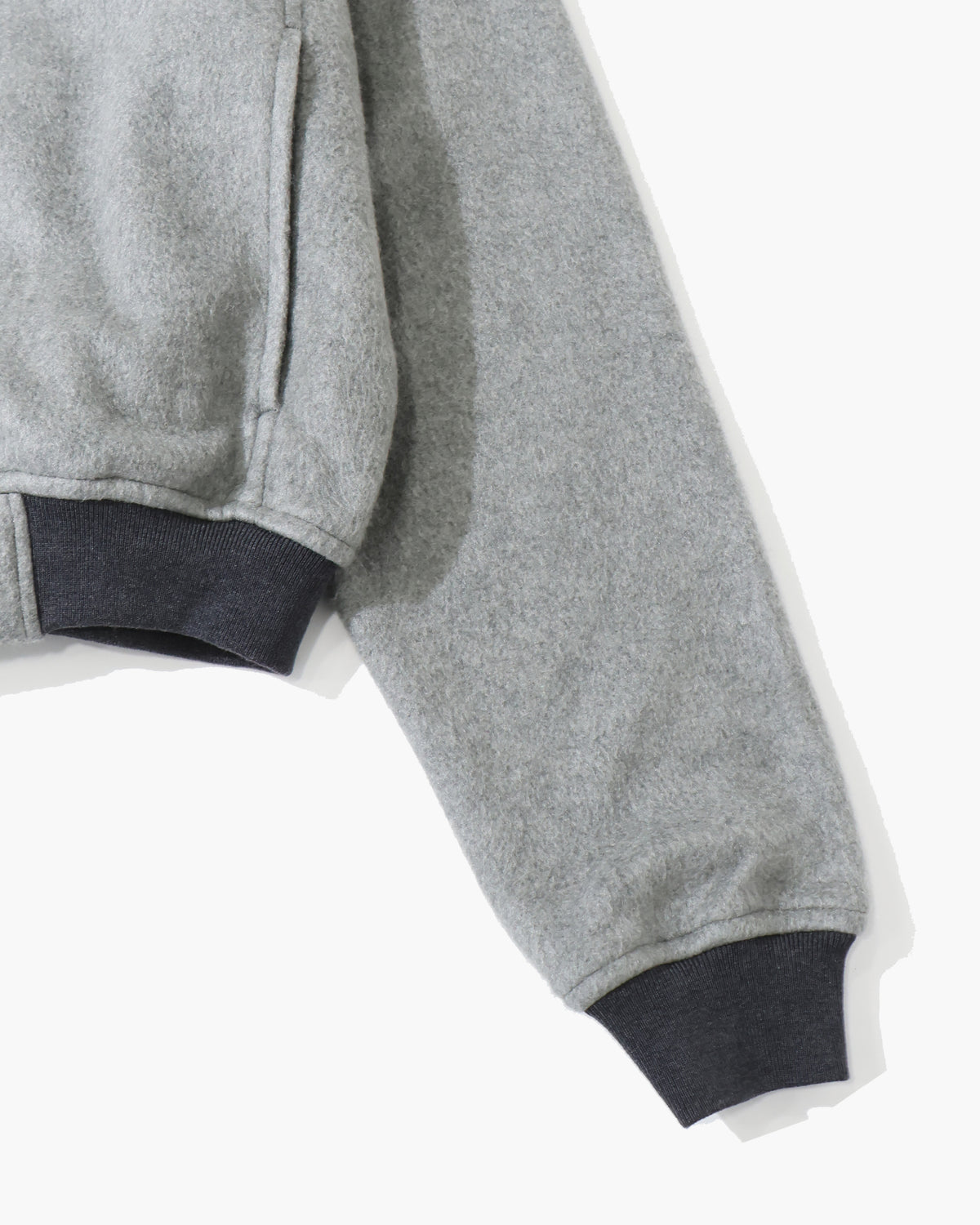 PURE SILK COMFORT FLEECE ZIP BLOUSON TOP GRAY