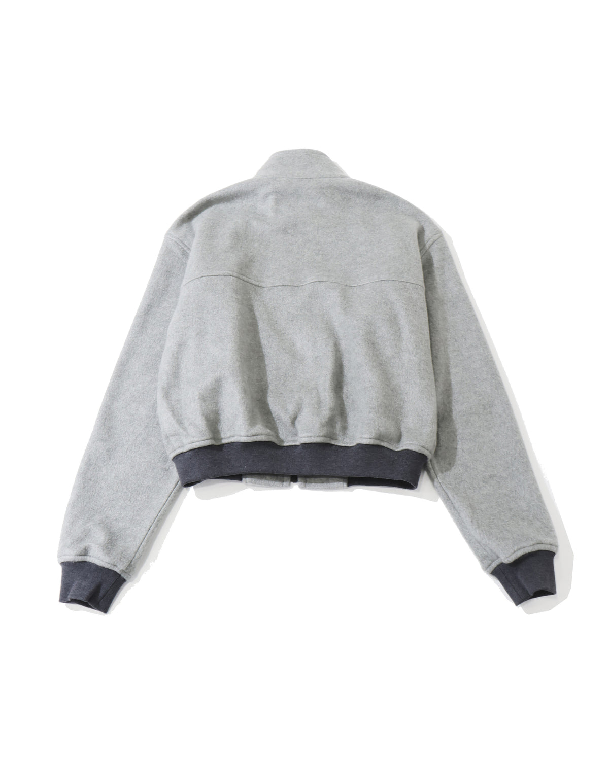 PURE SILK COMFORT FLEECE ZIP BLOUSON TOP GRAY