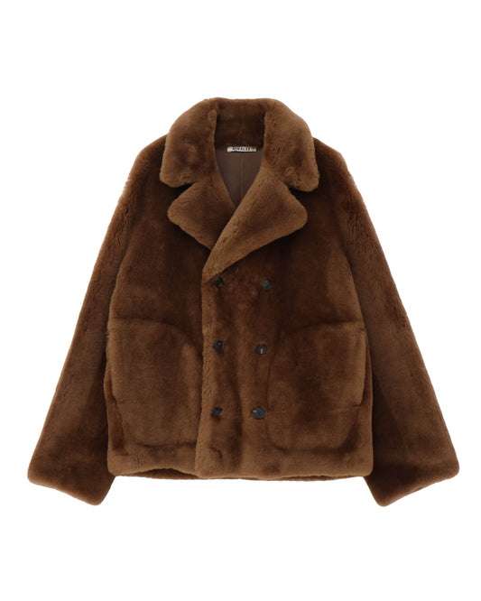 STRAIGHT MERINO MOUTON FUR P-COAT