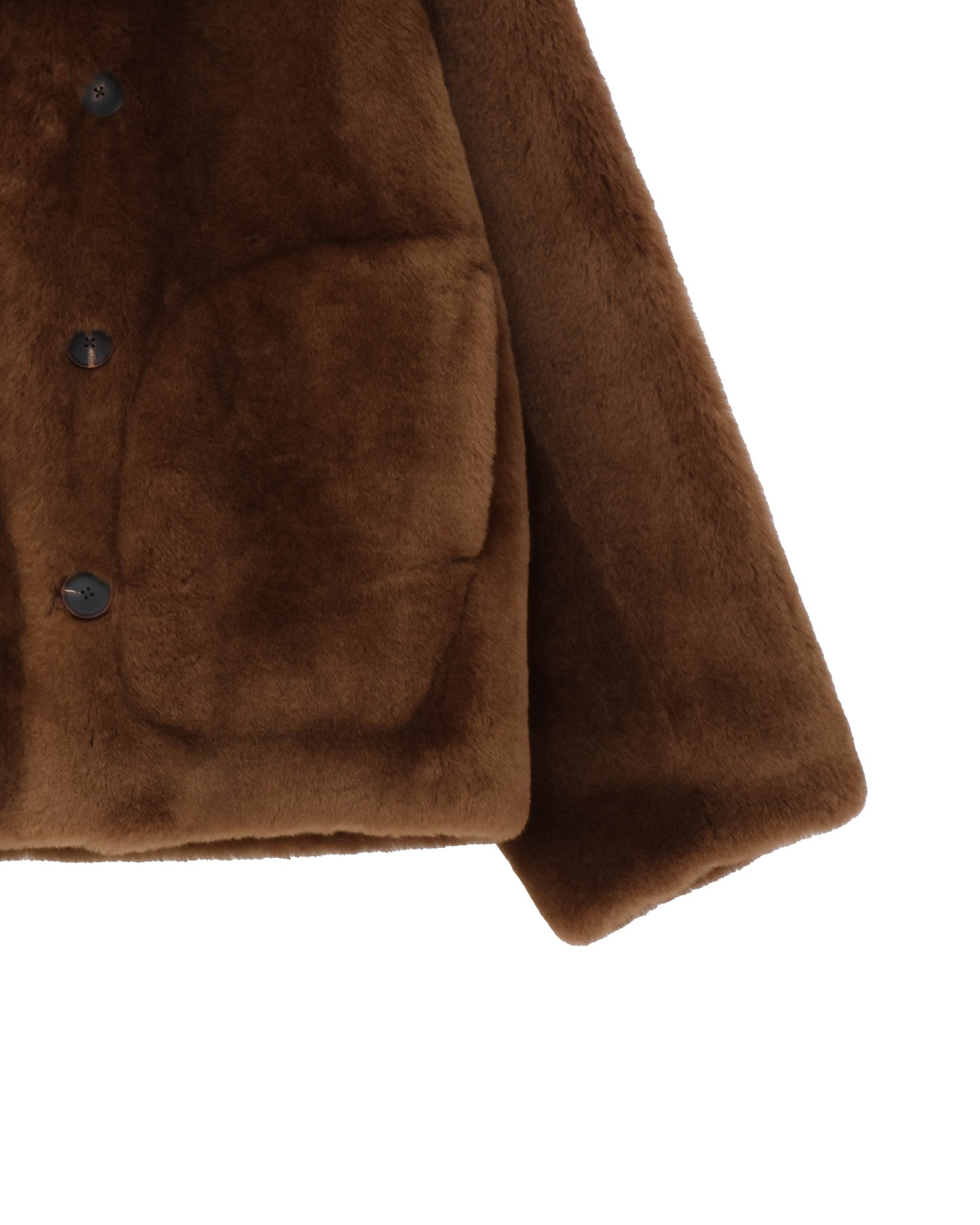 STRAIGHT MERINO MOUTON FUR P-COAT