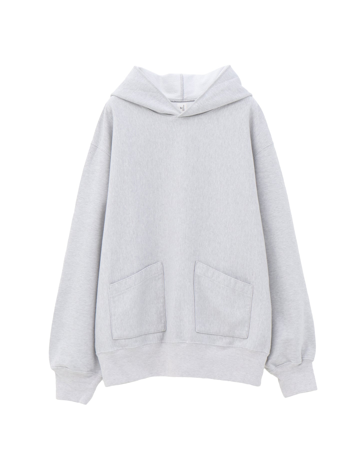 Thin-Sweat Separate-Pocket Hoodie P/O HeatherWhite