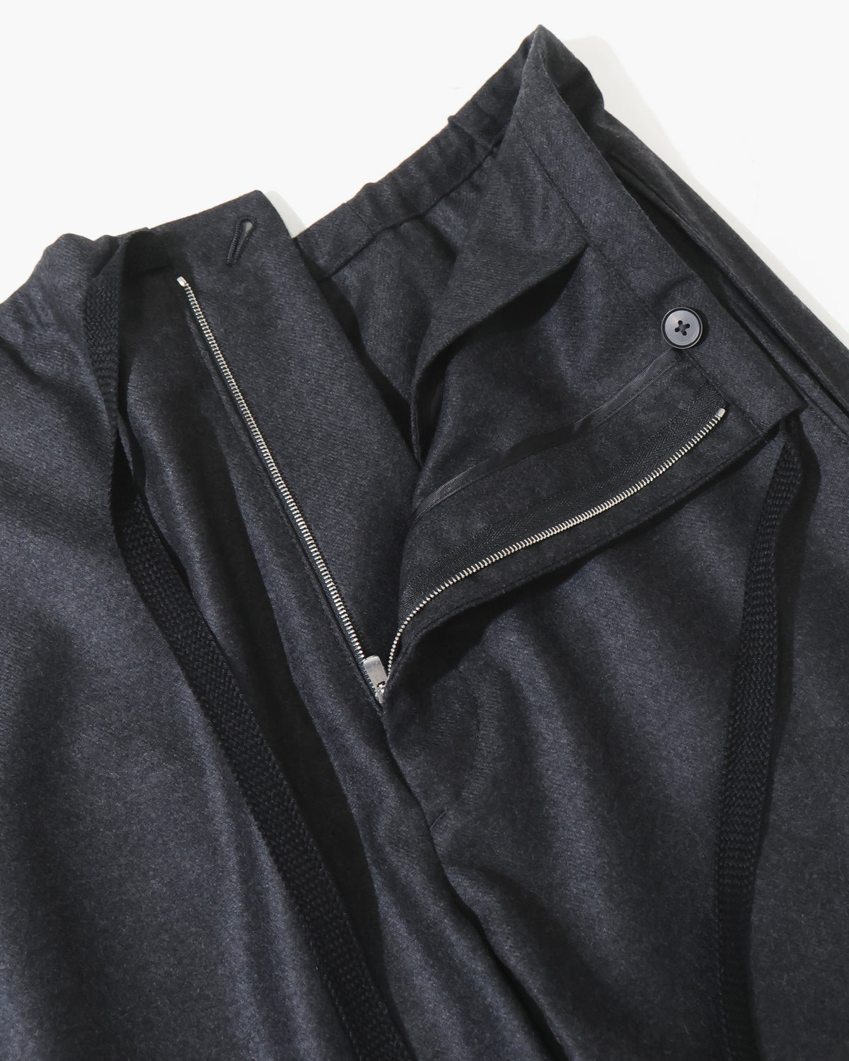 WOOL FULLING FLANNEL DRAWSTRING PANTS