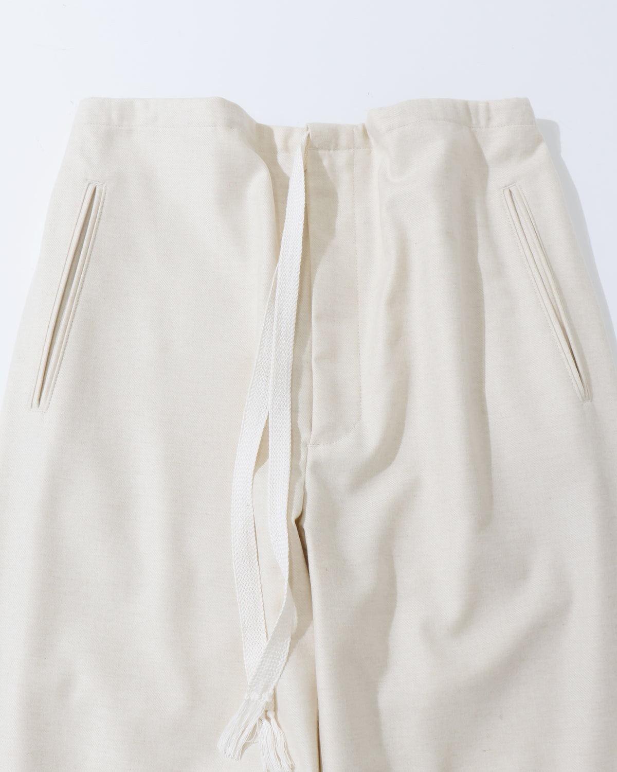 WOOL FULLING FLANNEL DRAWSTRING PANTS