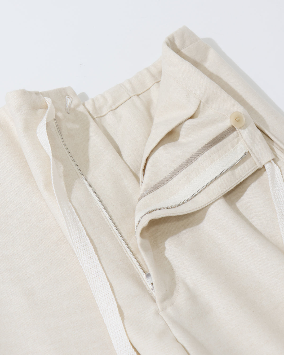 WOOL FULLING FLANNEL DRAWSTRING PANTS