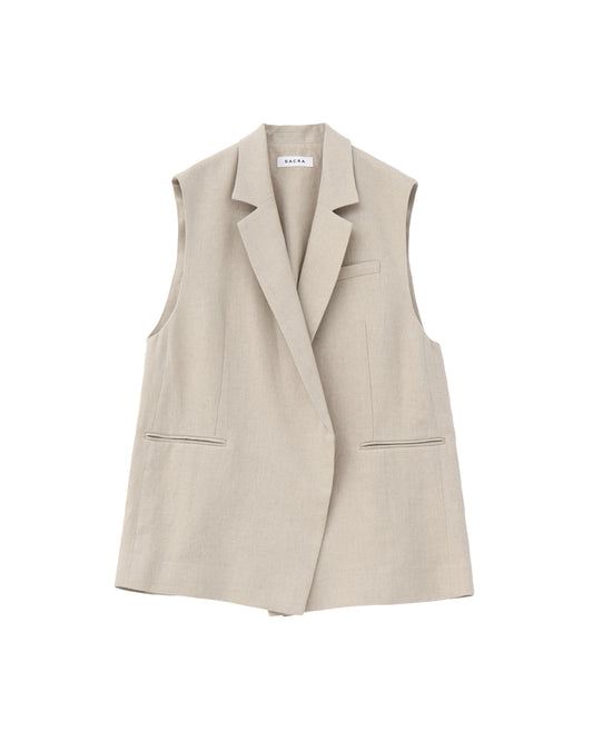 LINEN TWILL GILET
