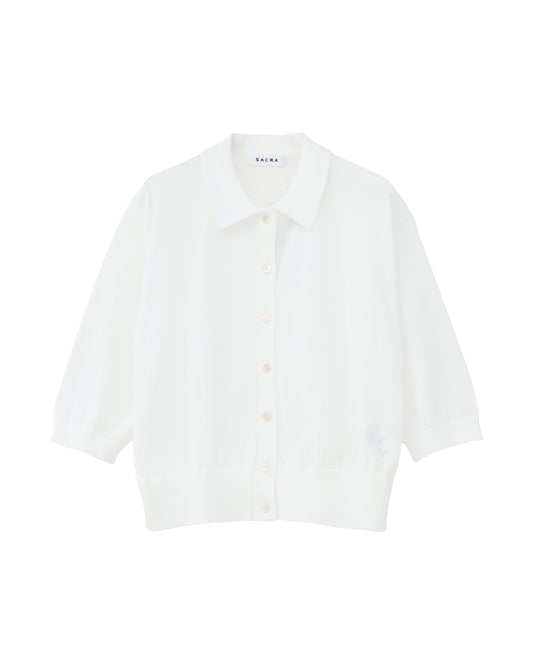 CO/NY SUPER FINE TWIST POLO CARDIGAN