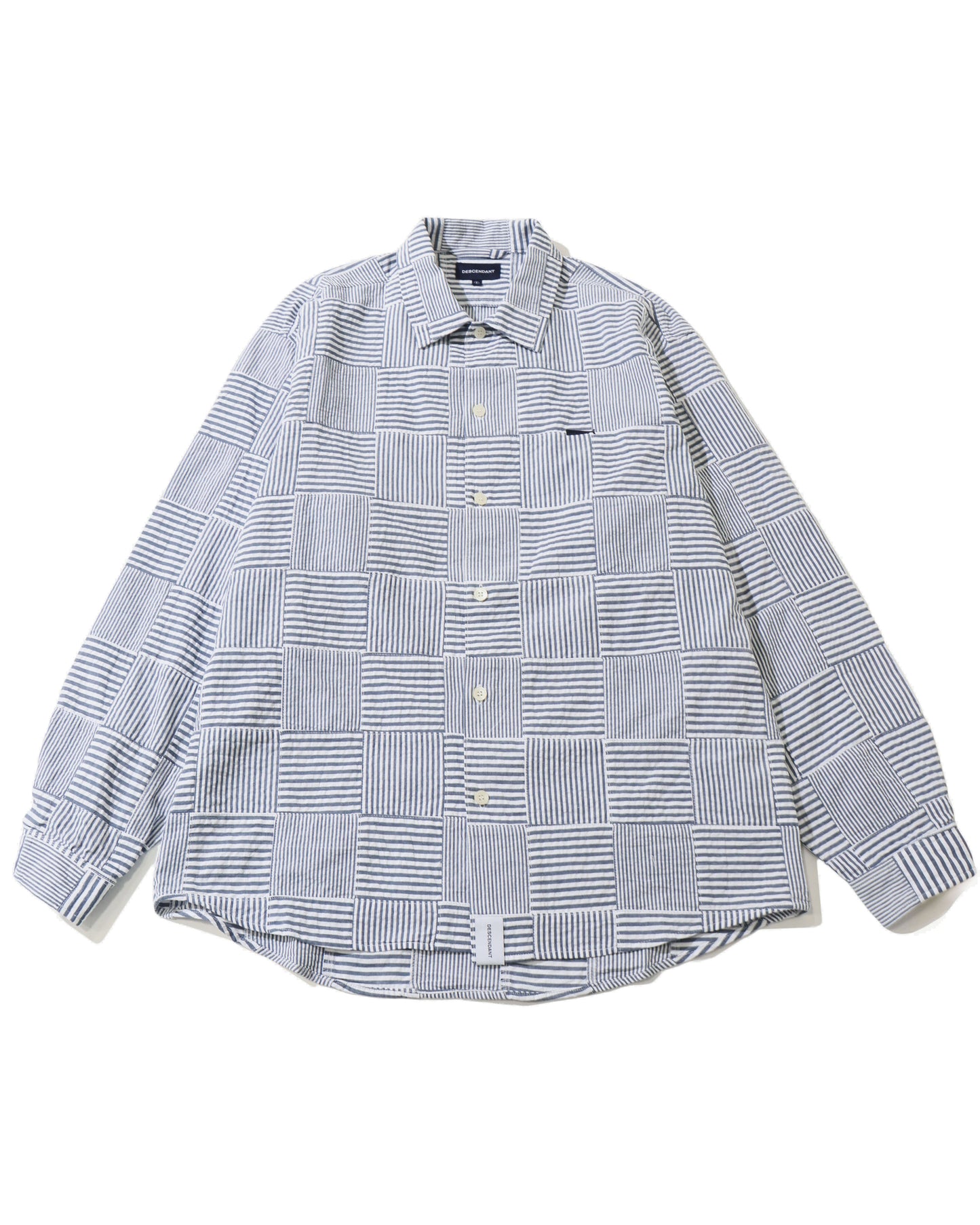 MILPITAS PATCHWORK LS SHIRT  NAVY