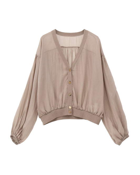 sheer gather cardigan