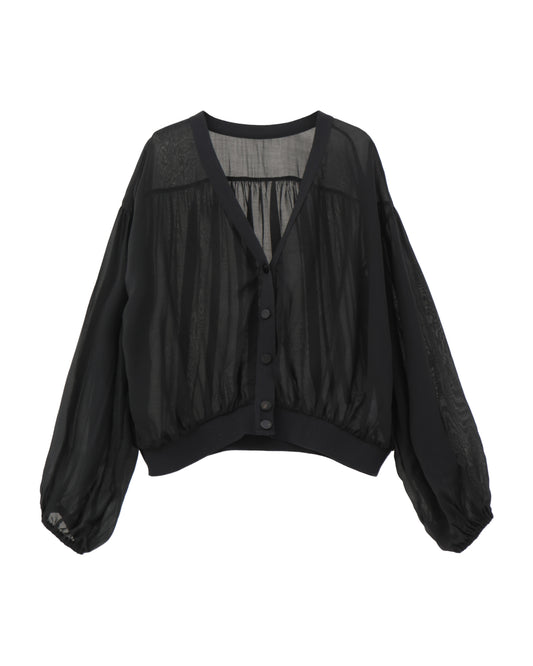 sheer gather cardigan
