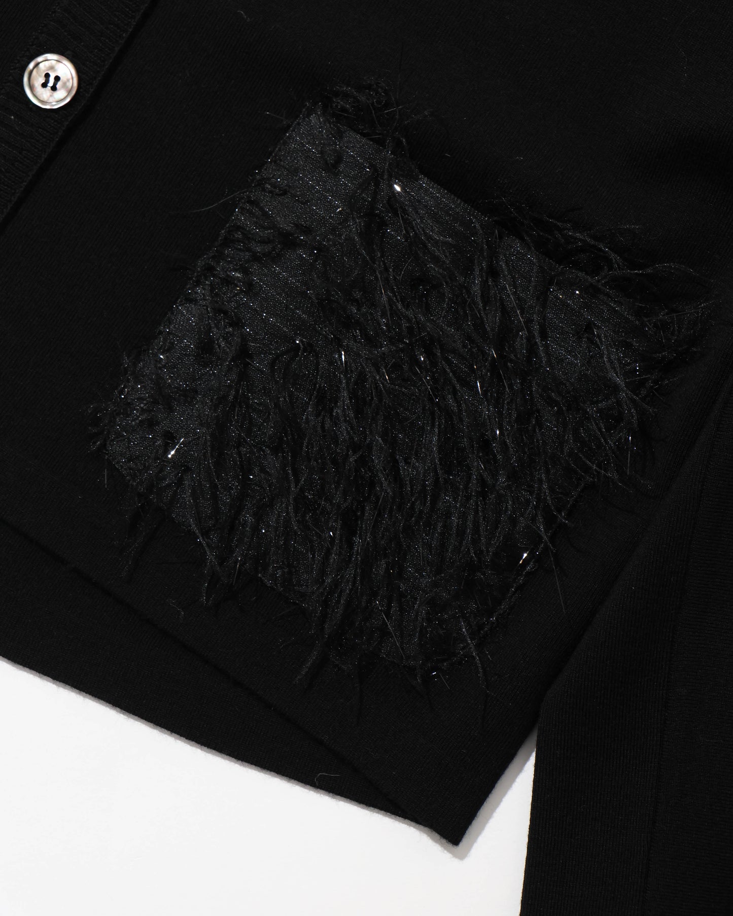 sheer fringe cocoon cardigan