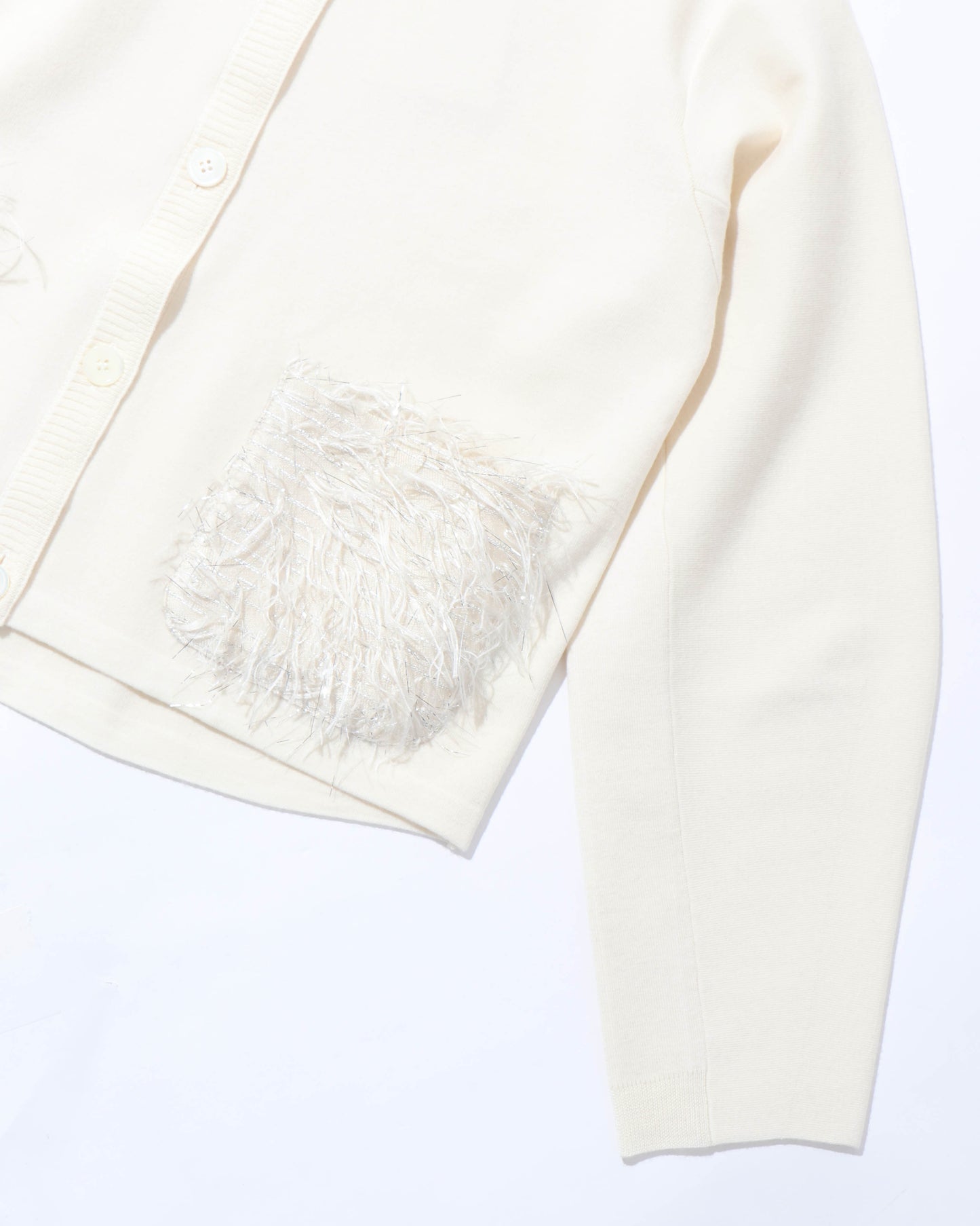 sheer fringe cocoon cardigan