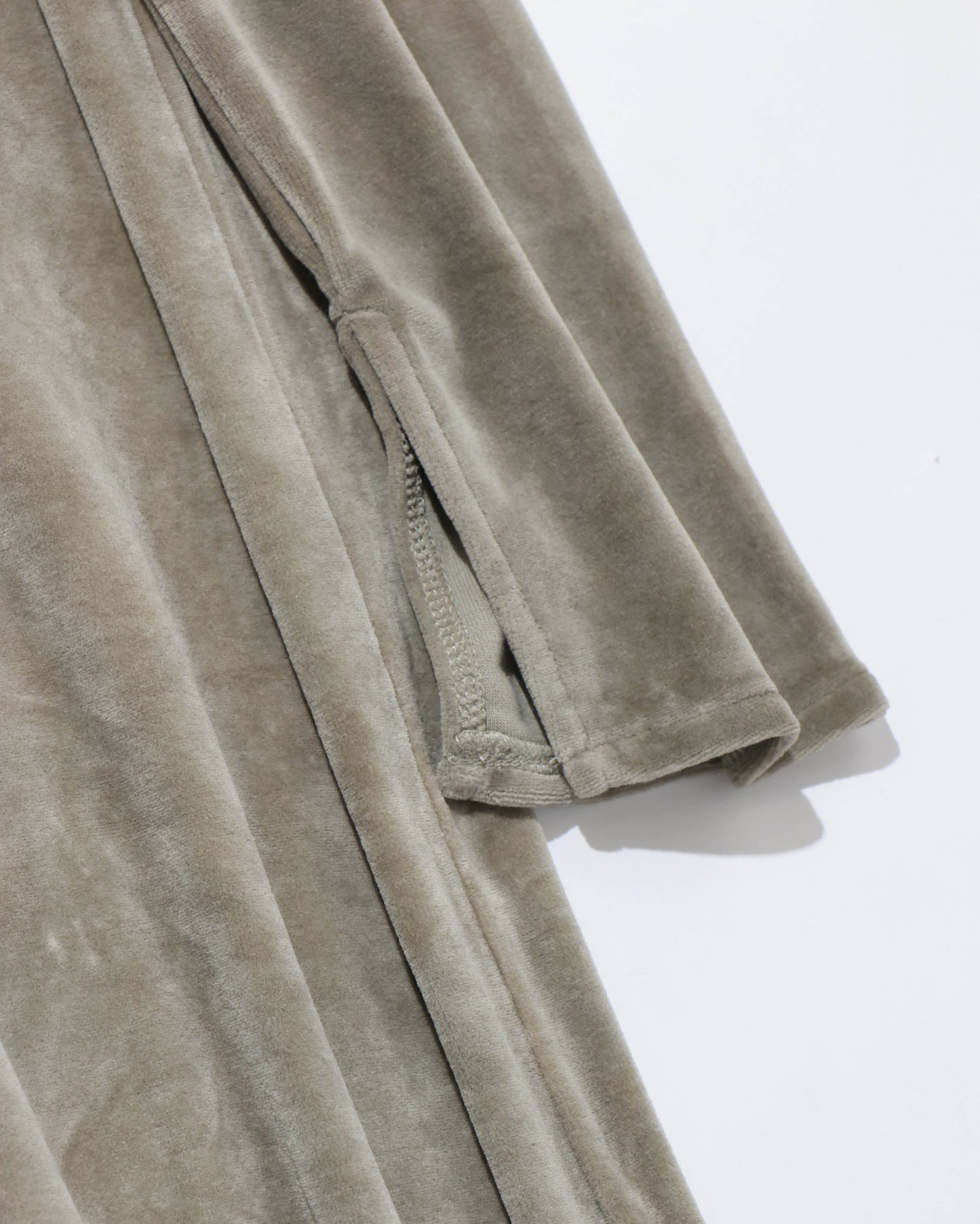 cotton velour deep v-neck dress