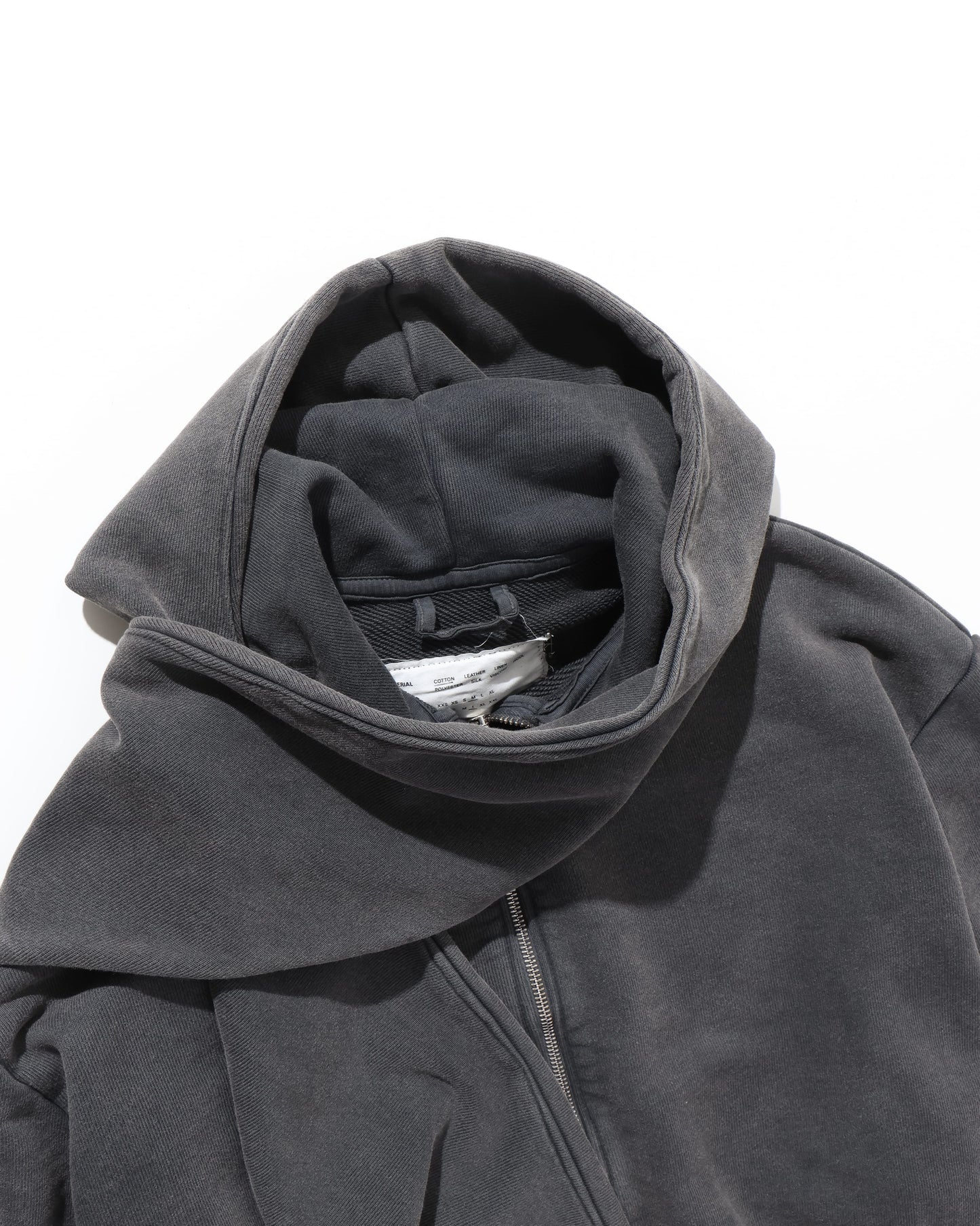 SCARF HOODIE  BLACK OLD DYE