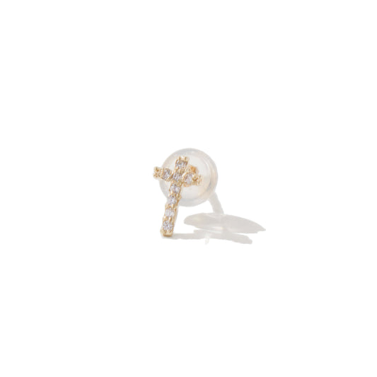 14K クロスピアス