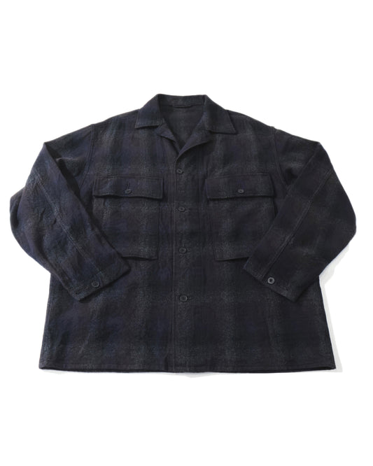 Alpaca Wool Field Shirt Jacket DARK NAVY