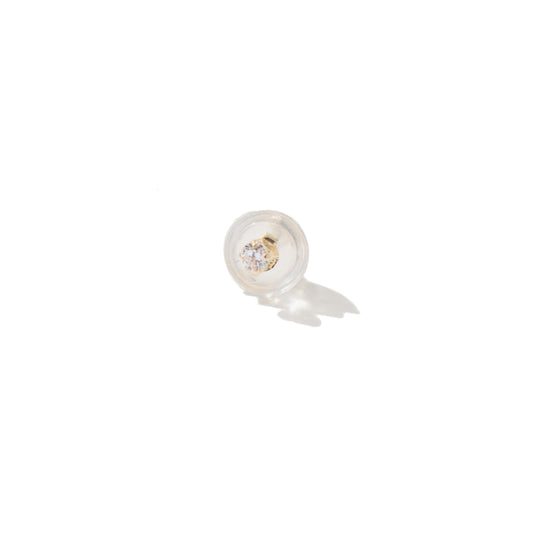 14K ジルコニア一粒ピアス(2mm)