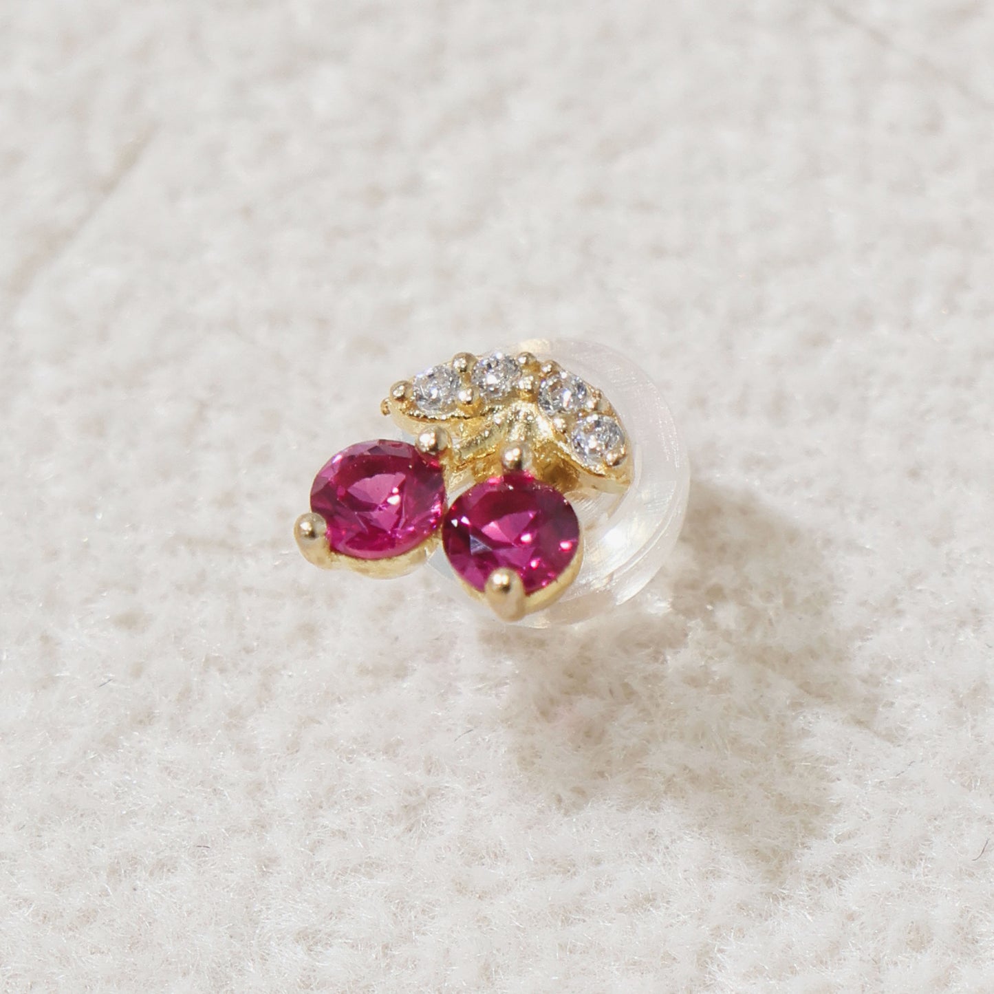 14K チェリーピアス