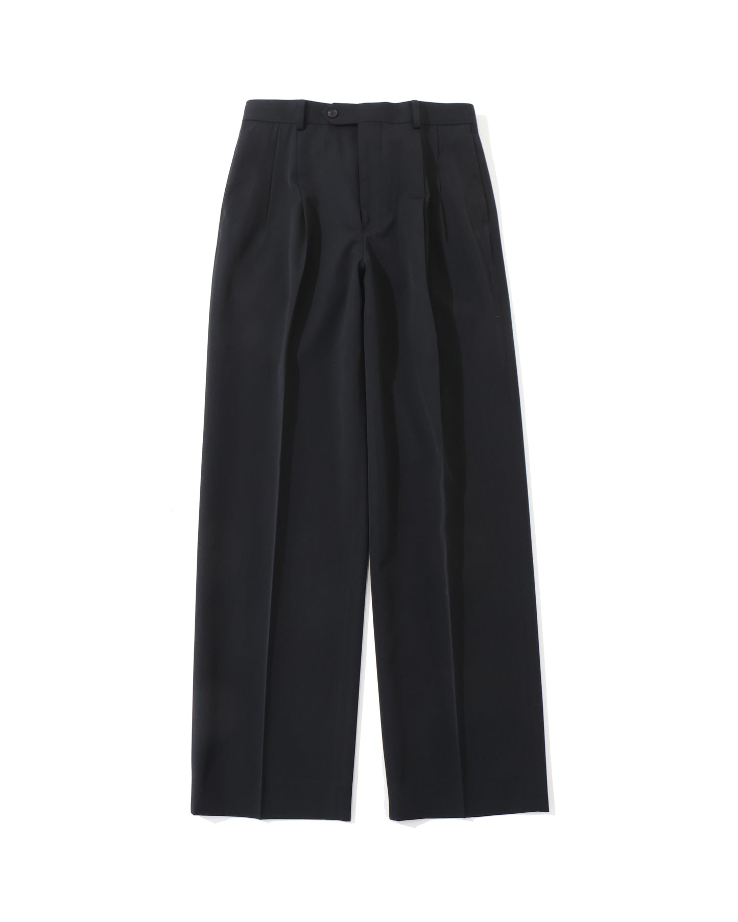 LIGHT WOOL MAX GABARDINE TWO-TUCK SLACKS TOP BLACK