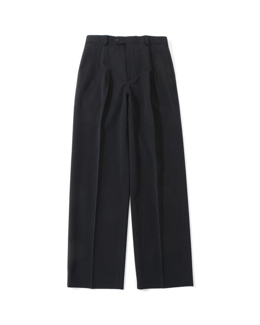 LIGHT WOOL MAX GABARDINE TWO-TUCK SLACKS TOP BLACK