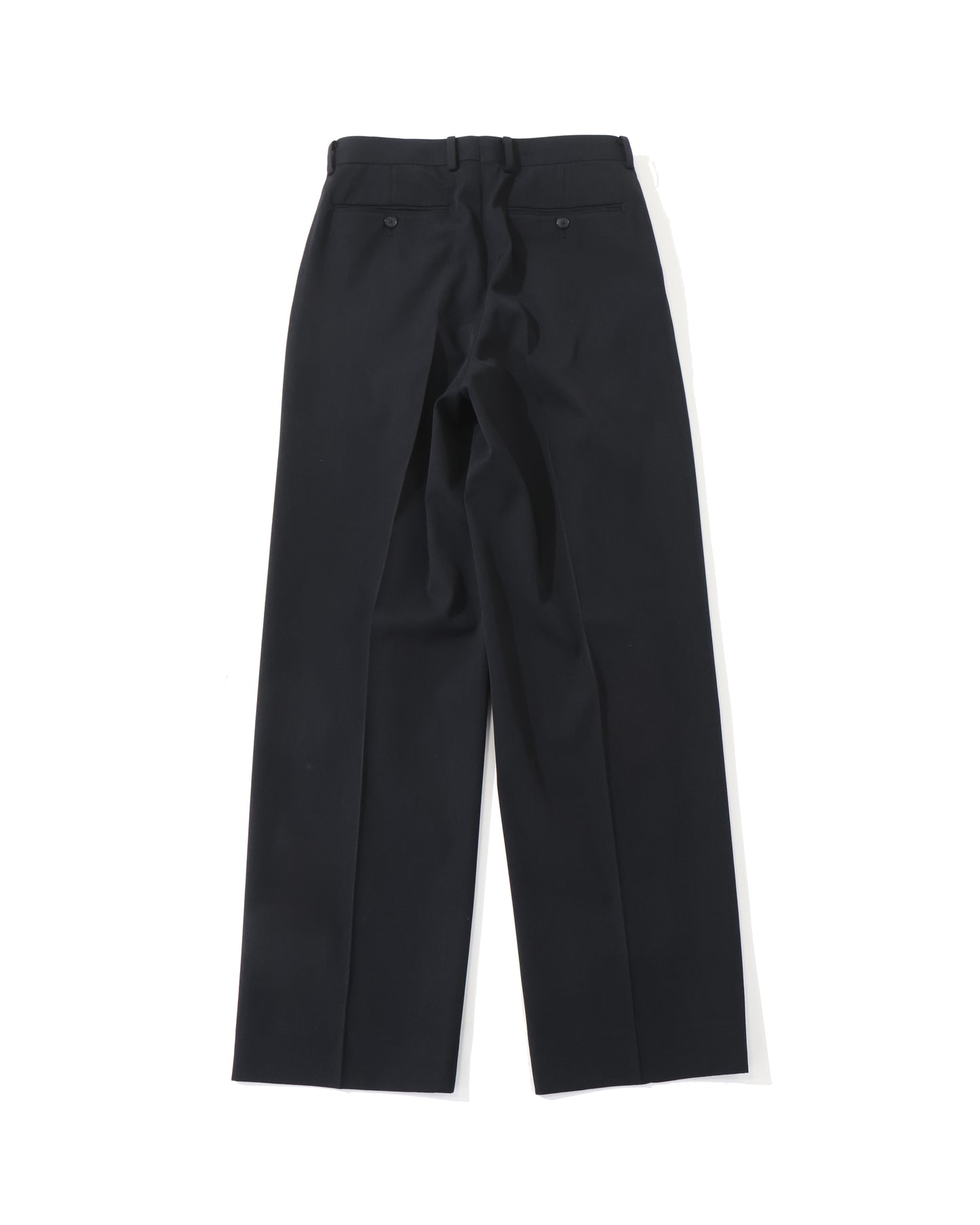 LIGHT WOOL MAX GABARDINE TWO-TUCK SLACKS TOP BLACK