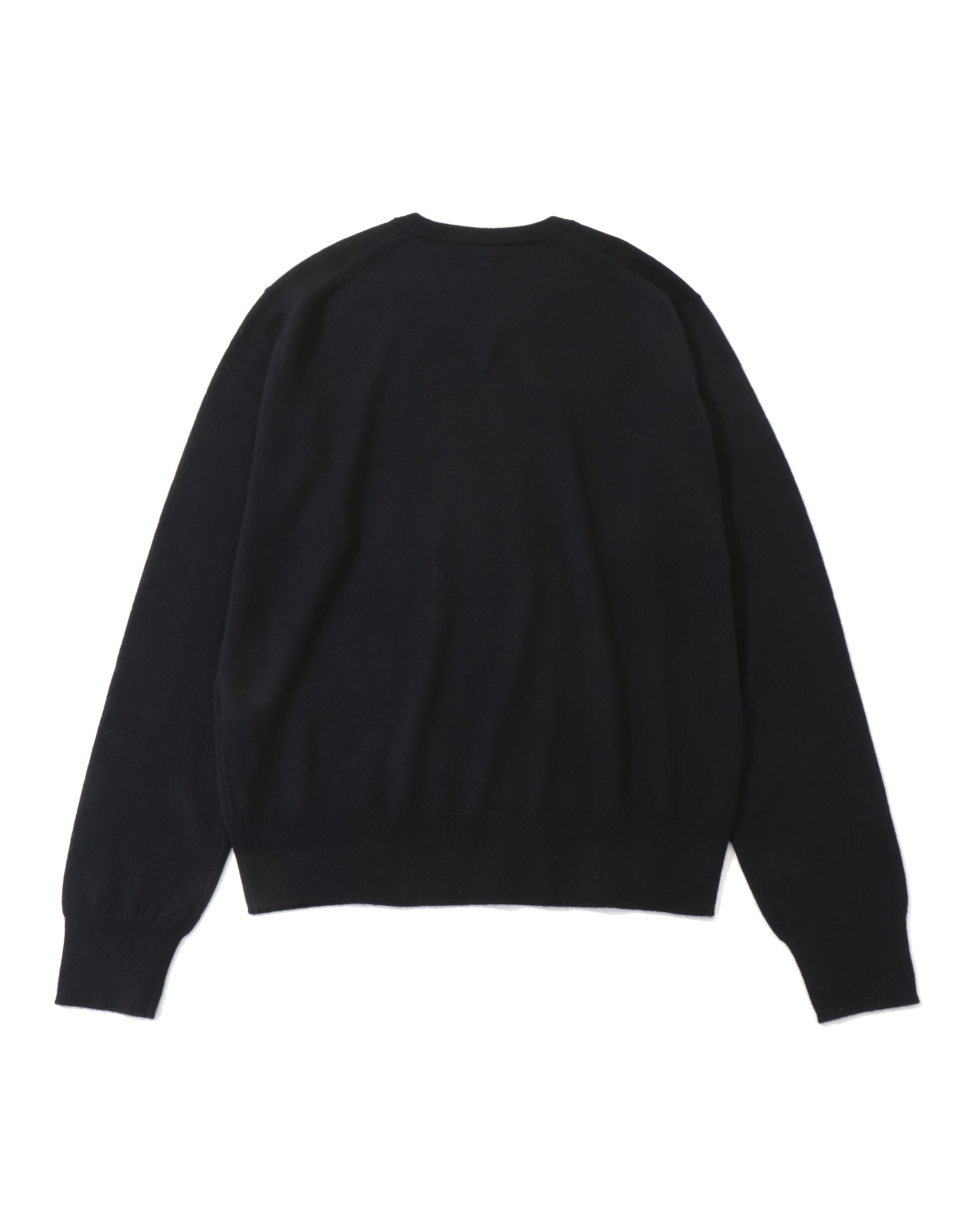 SUPER FINE CASHMERE SILK KNIT V-NECK P/O BLACK – TIME AFTER TIME