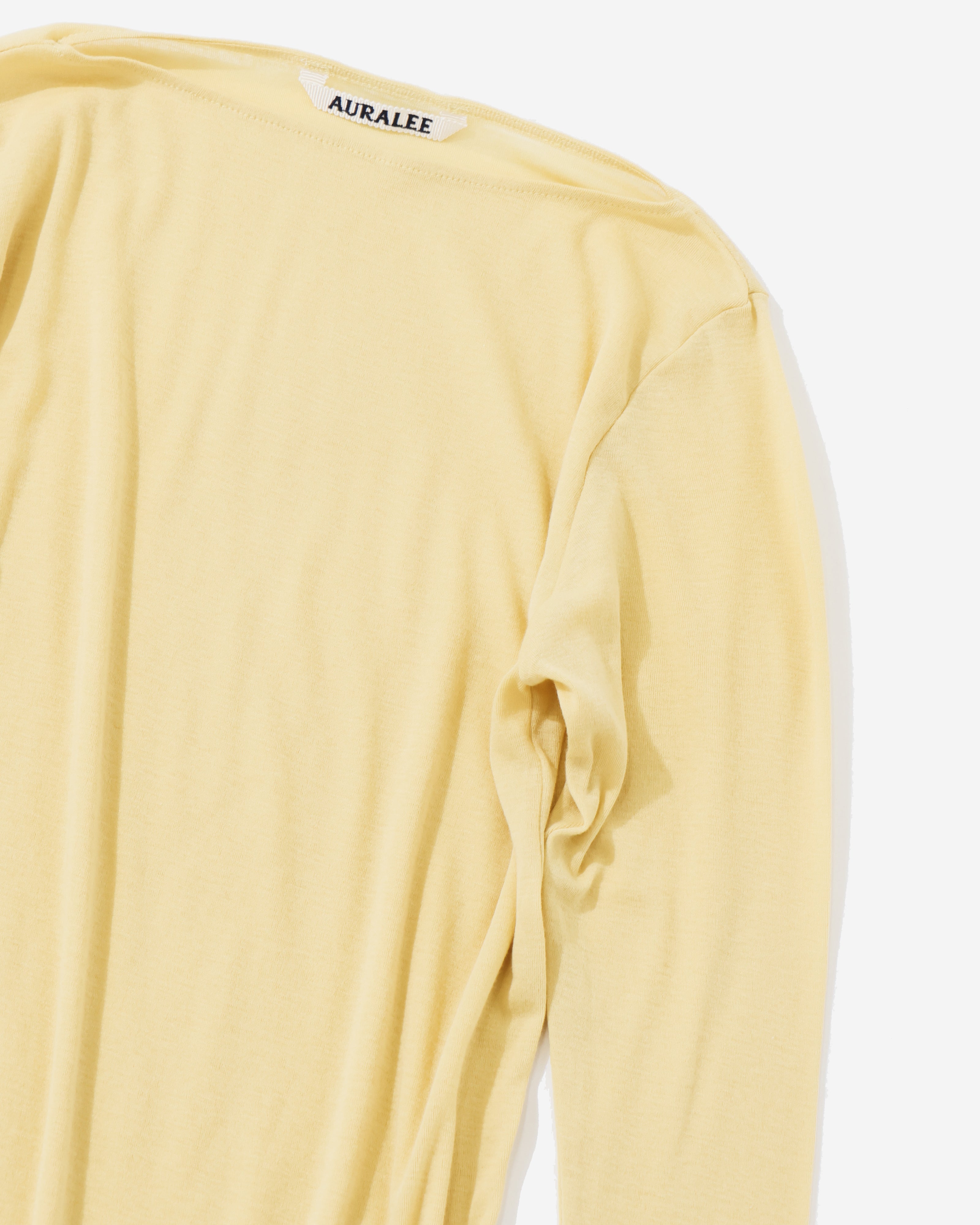 カットソー(長袖/七分) AURALEE Giza Boat Neck Top  light blue HIGH GAUGE COTTON JERSEY BOAT NECK L