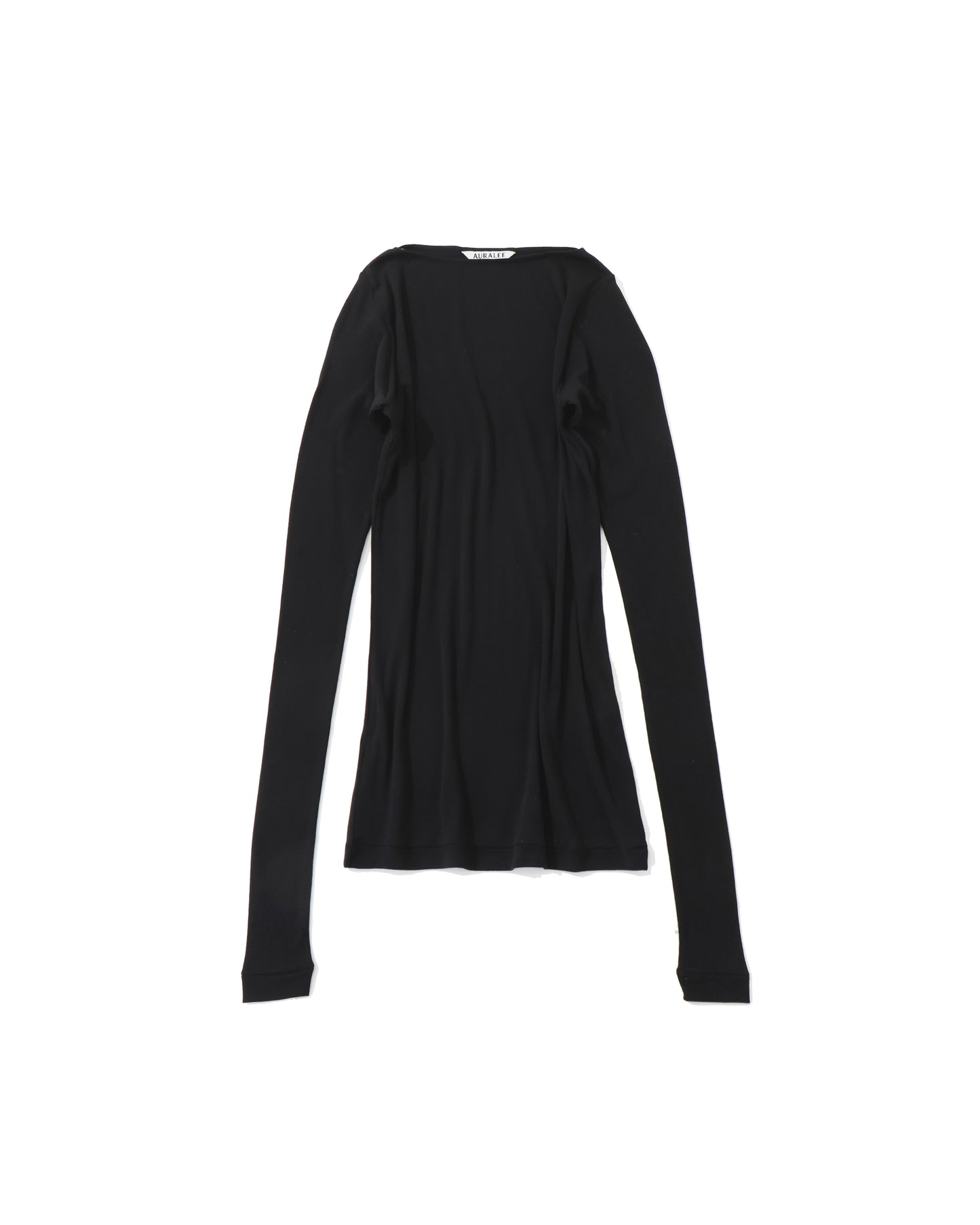 SUPER HIGH GAUGE SHEER RIB BOAT NECK L/S TEE