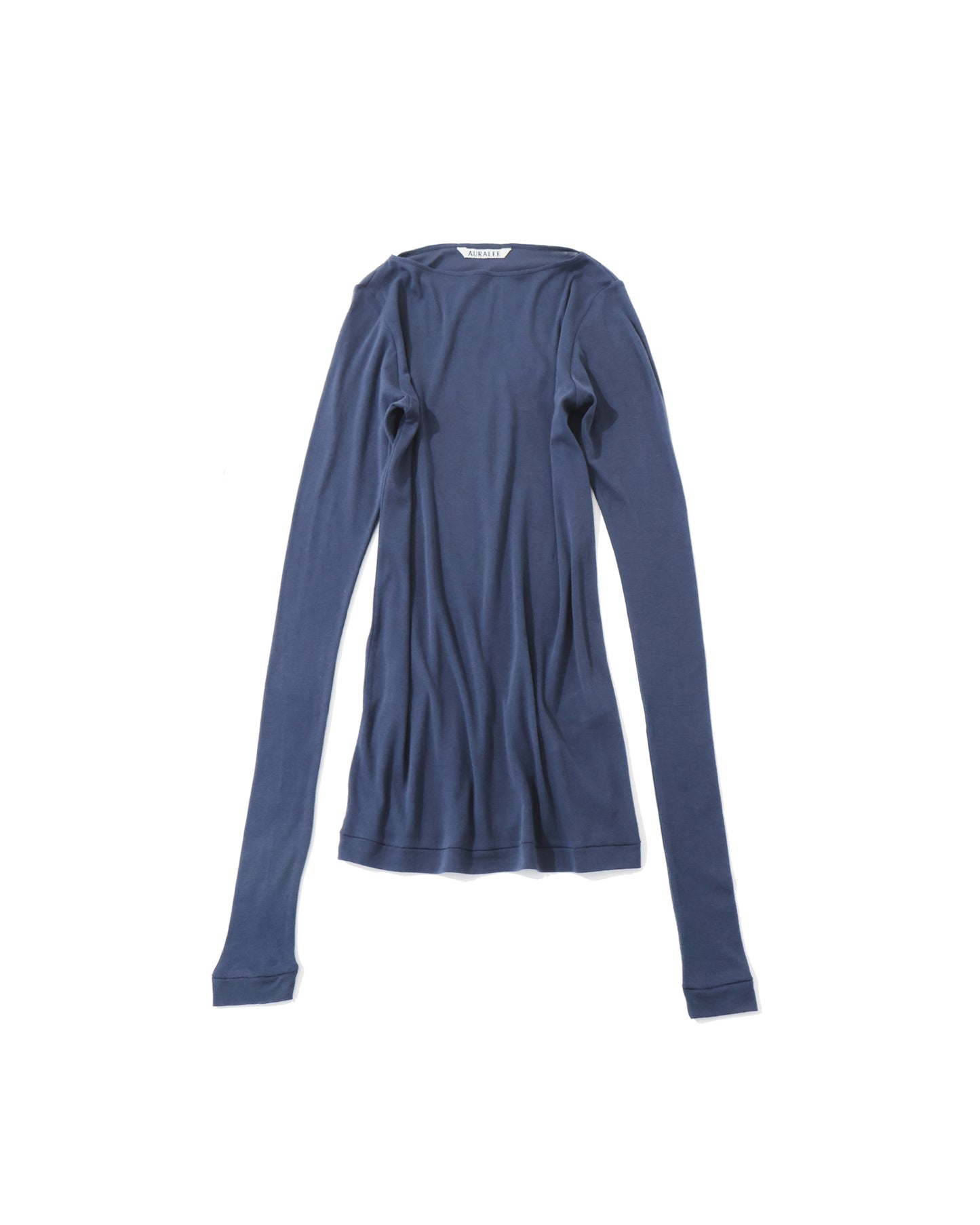 SUPER HIGH GAUGE SHEER RIB BOAT NECK L/S TEE