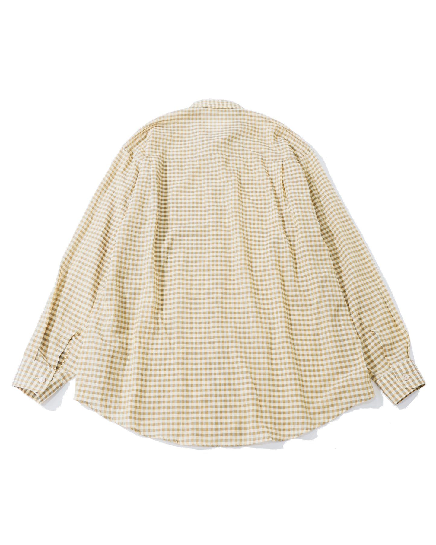 AIRY LIGHT COTTON CHECK BIG SHIRT MUSTARD GINGHAM CHECK