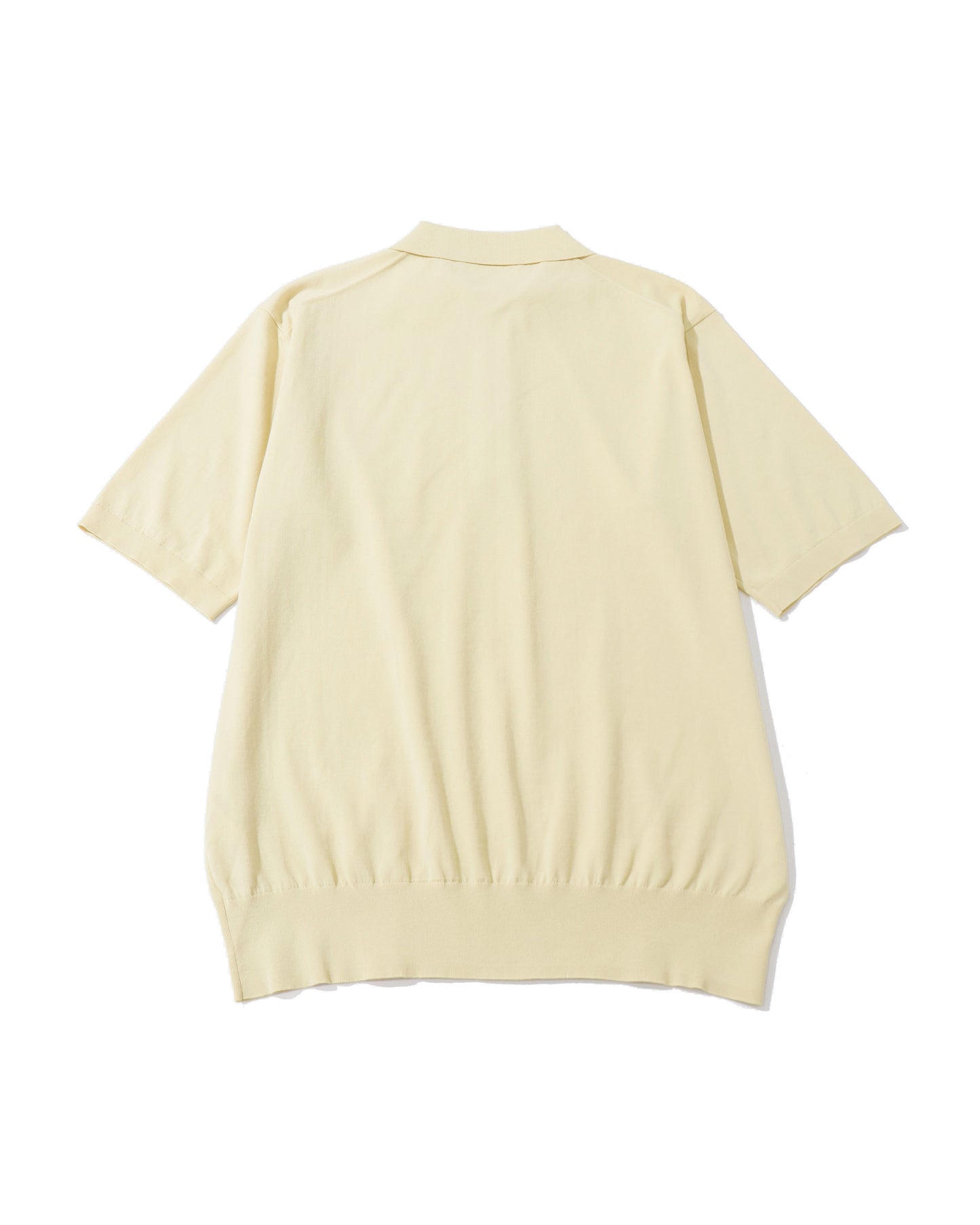 GIZA HIGH GAUGE KNIT POLO YELLOW BEIGE