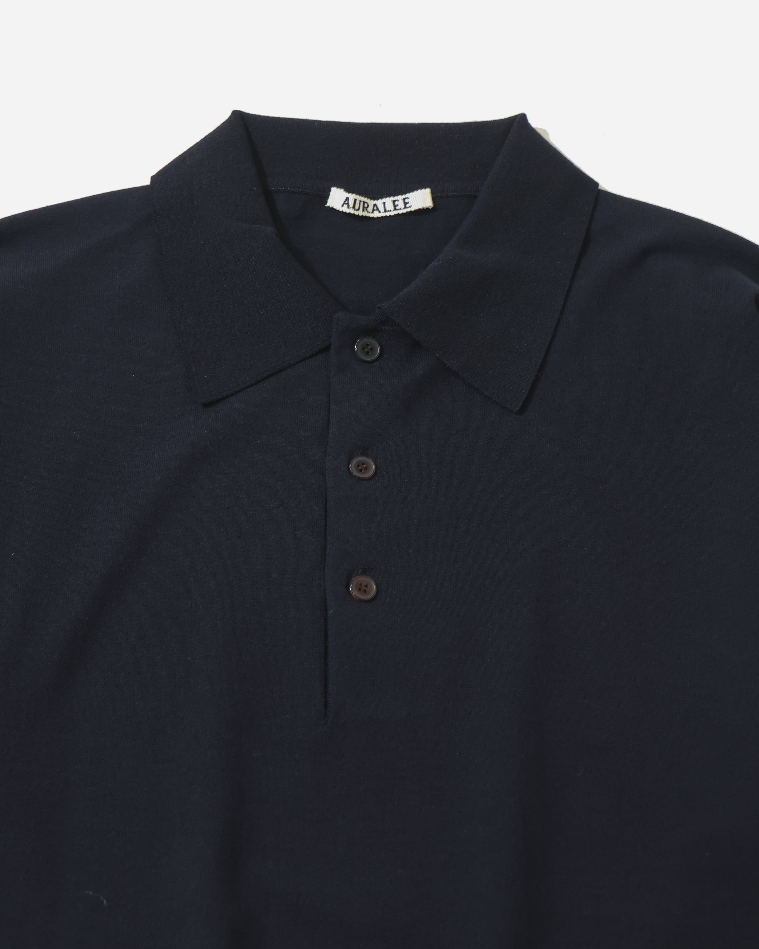 美品 オーラリー GIZA HIGH GAUGE RIB KNIT POLO 黒 AURALEE / オーラリー | GIZA HIGH GAUGE RIB KNIT POLO (レディース