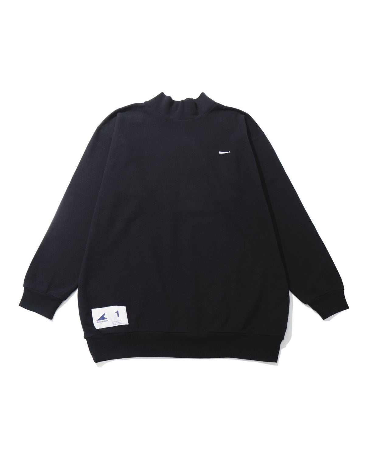TORTOISE MOCK NECK LS  BLACK