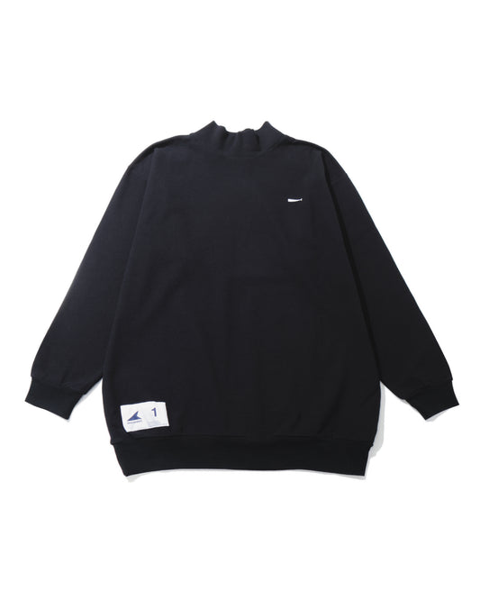 TORTOISE MOCK NECK LS  BLACK
