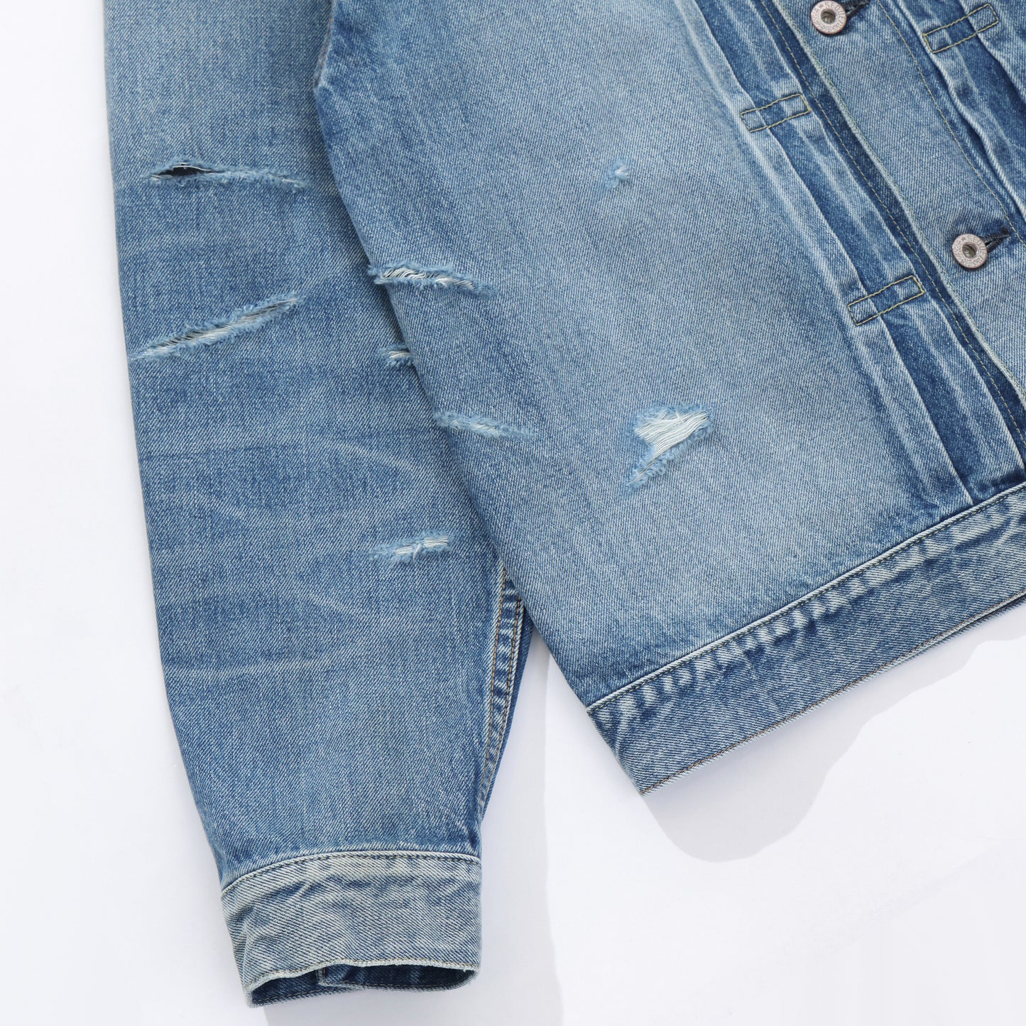 "FRAGMENT × SEQUEL" DAMAGE DENIM JACKET