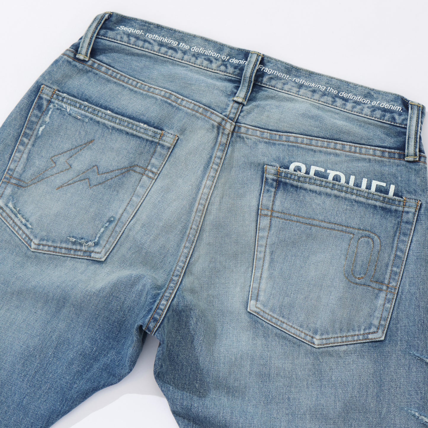 "FRAGMENT × SEQUEL" DAMAGE DENIM PANTS